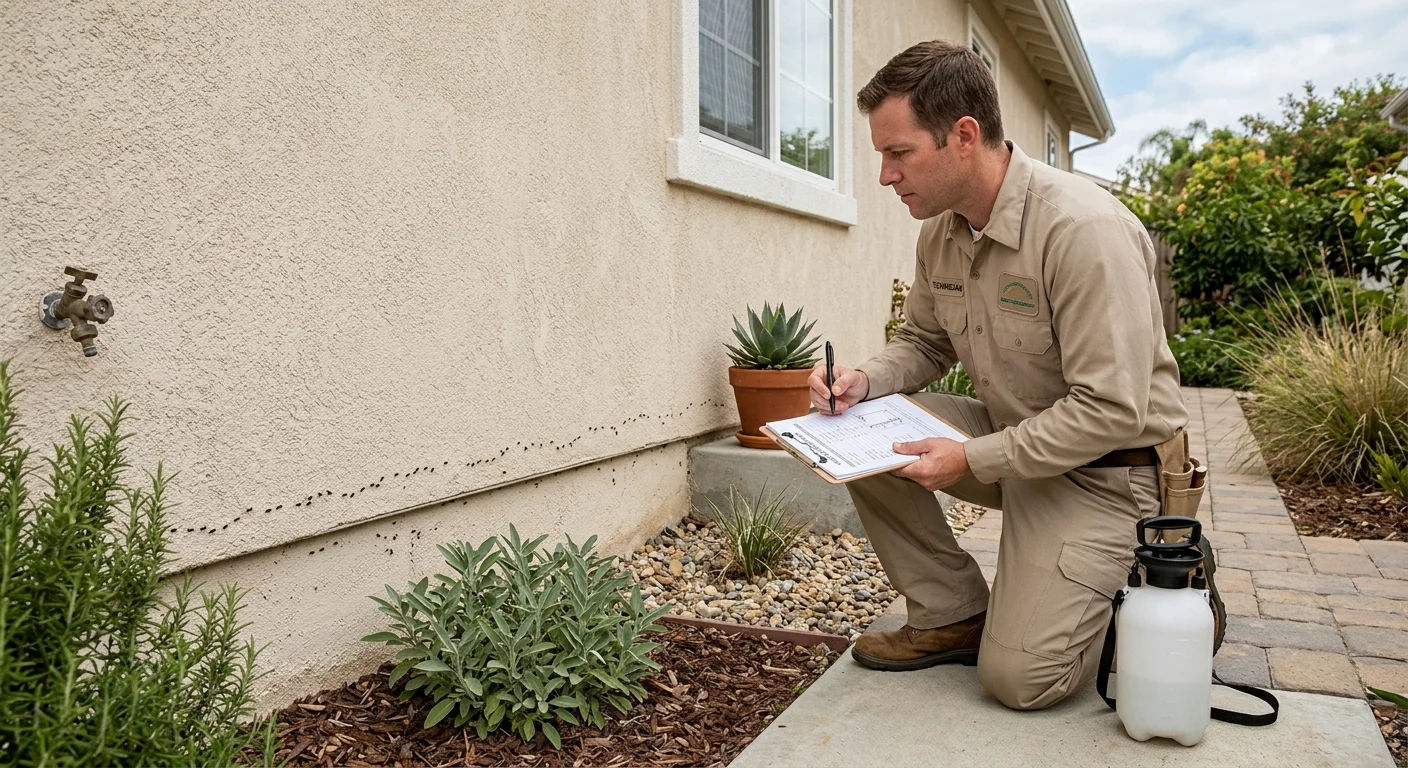 Ant trail documented outside an Escondido home