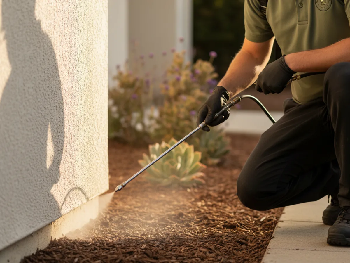 General Pest detail work by a licensed pest control technician in Rainbow, CA